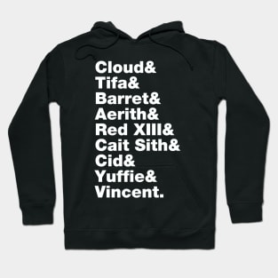 Final Fantasy 7 Characters (White Text) Hoodie